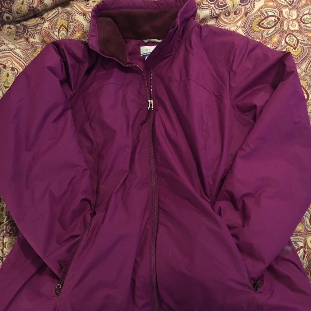 Fleece lined PURPLE Columbia Rain Coat XL